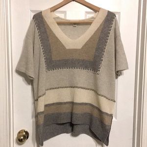 Womens White + Warren 100% Cashmere Embroidered Details Size Medium